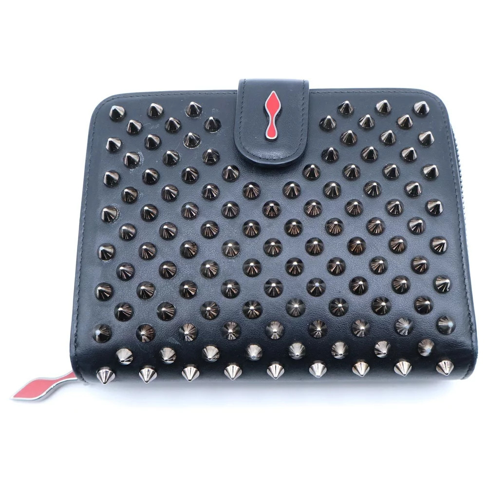 CHRISTIAN LOUBOUTIN PANETTONE COMPACT WALLET Black